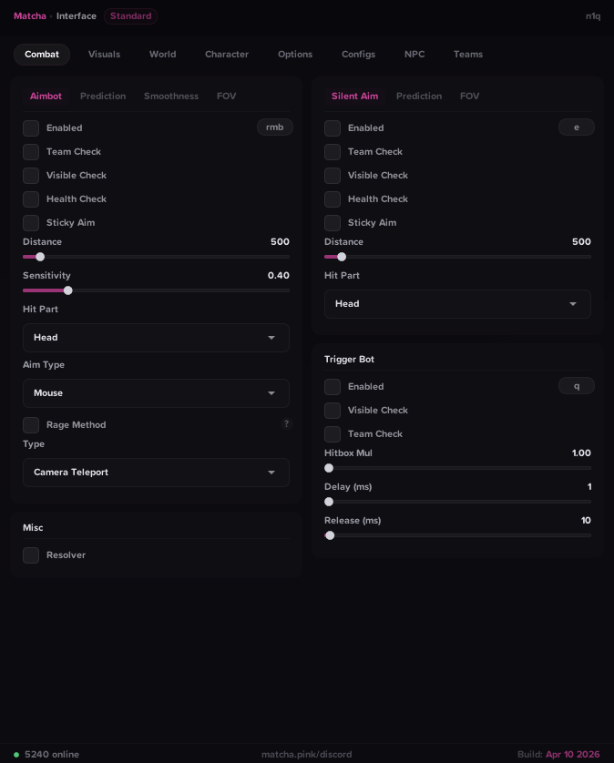 Matcha External interface
